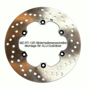 Original-MZ-RT-125 ccm Hinterradbremsscheibe (Alugußrad)